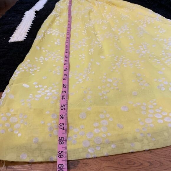 Vintage Rare Flocked Yellow Maxi‎ Dress - Picture 13 of 16